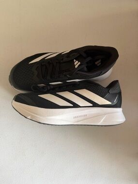 adidas Black and White Running Shoes with Signature Three Stripes
